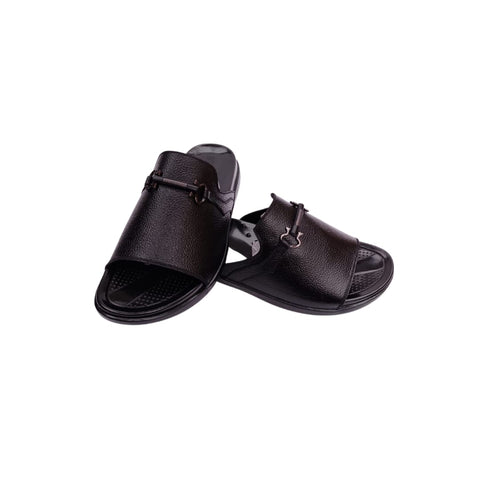 BLACK LEATHER SLIPPER