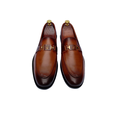 BROWN LEATHER BUCKLE SHOES