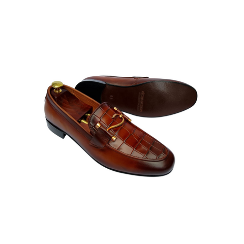 BROWN CROCODILE SHOES