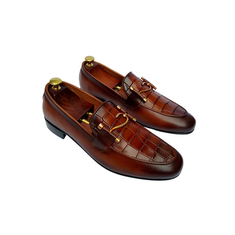 BROWN CROCODILE SHOES