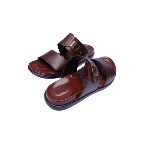 BROWN LEATHER SLIPER