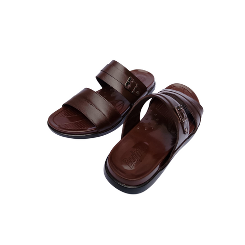 BROWN SPLIT LEATHER SLIPPER