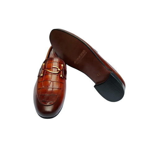 BROWN CROCODILE SHOES