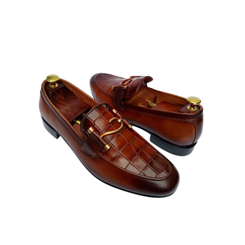 BROWN CROCODILE SHOES