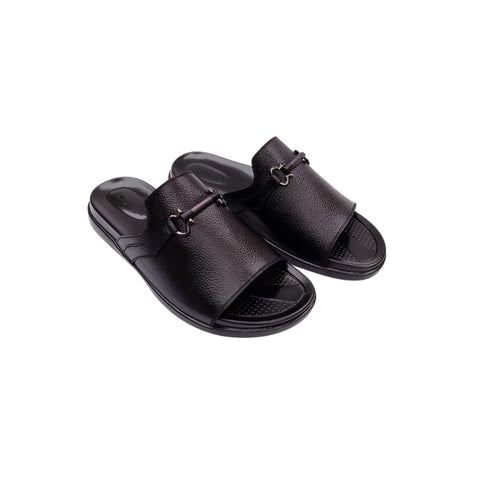 BLACK LEATHER SLIPPER